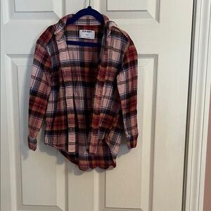 Old Navy Kids Plaid Button-Down Shirt - Red and Pink